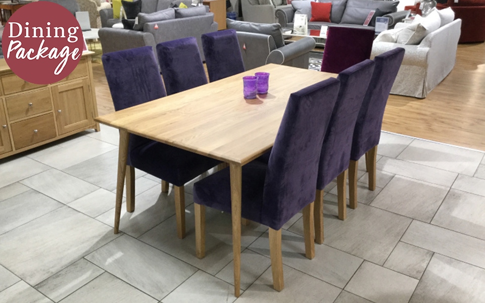 Clemence Richards
 Dining Table and 6 Velvet Chairs
Was £2,884 Now £799